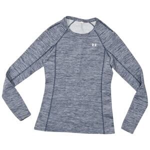 Under Armour Blue T-Shirt Women's M Polyester Crew Neck Coldgear Long Sleeve